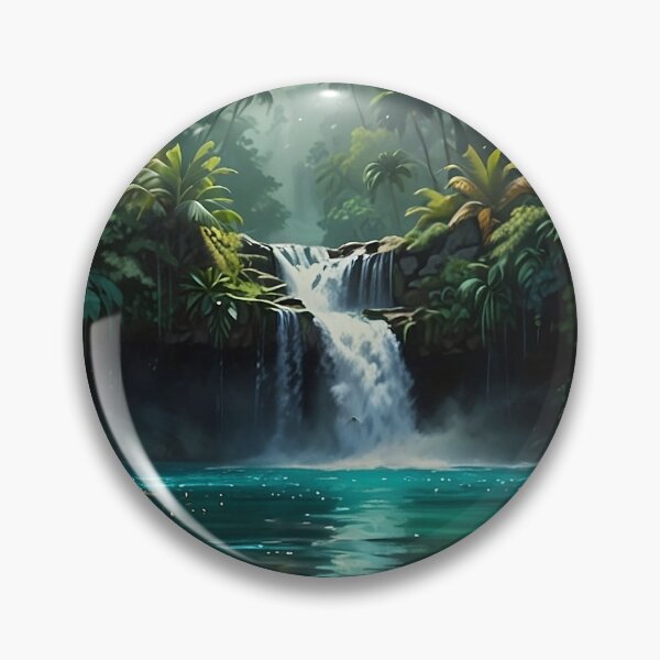 Item preview, Jungle Waterfall – Tropical Nature Landscape  designed and sold by Glitchart66.