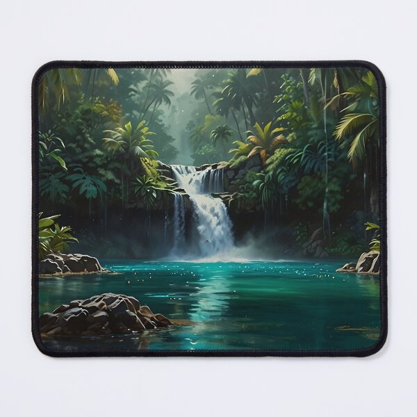 Item preview, Jungle Waterfall – Tropical Nature Landscape designed and sold by Glitchart66.