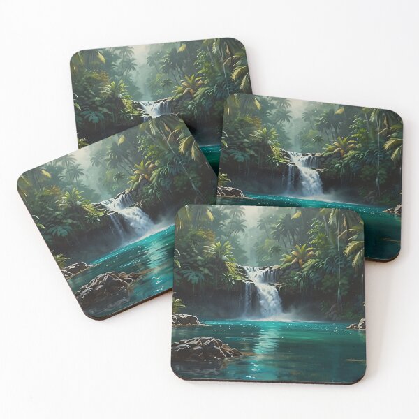 Item preview, Jungle Waterfall – Tropical Nature Landscape  designed and sold by Glitchart66.
