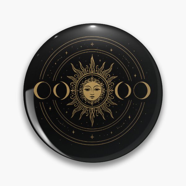 Item preview, Golden Sun and Moon - Boho Moon Phase  designed and sold by ZBIFBOUETLA.