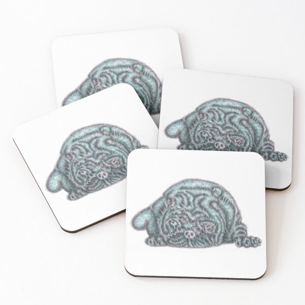 Item preview, Abstract portrait of a pug dog designed and sold by liquid-print.