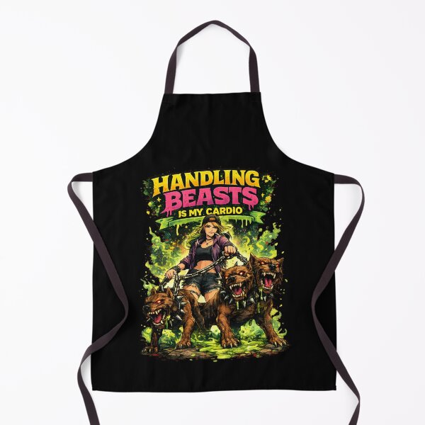 Item preview, Handling Beasts Is My Cardio Funny Beastmaster Cerberus Hellhound Fantasy Art designed and sold by DrawHandArt.