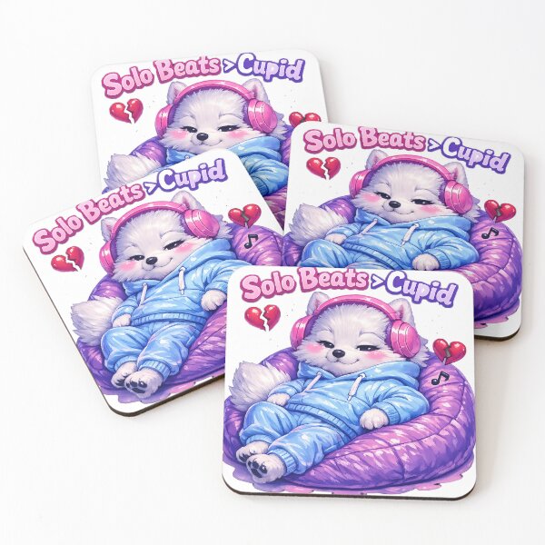 Item preview, Arctic Fox Chooses Music Over Romance – Solo Beats Premium Glossy Sticker designed and sold by ARTCREATESHOP.
