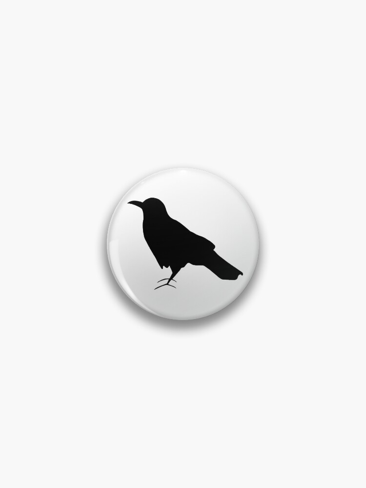 Thumbnail 1 of 3, Pin, Crow side profile designed and sold by RumbleJacque.