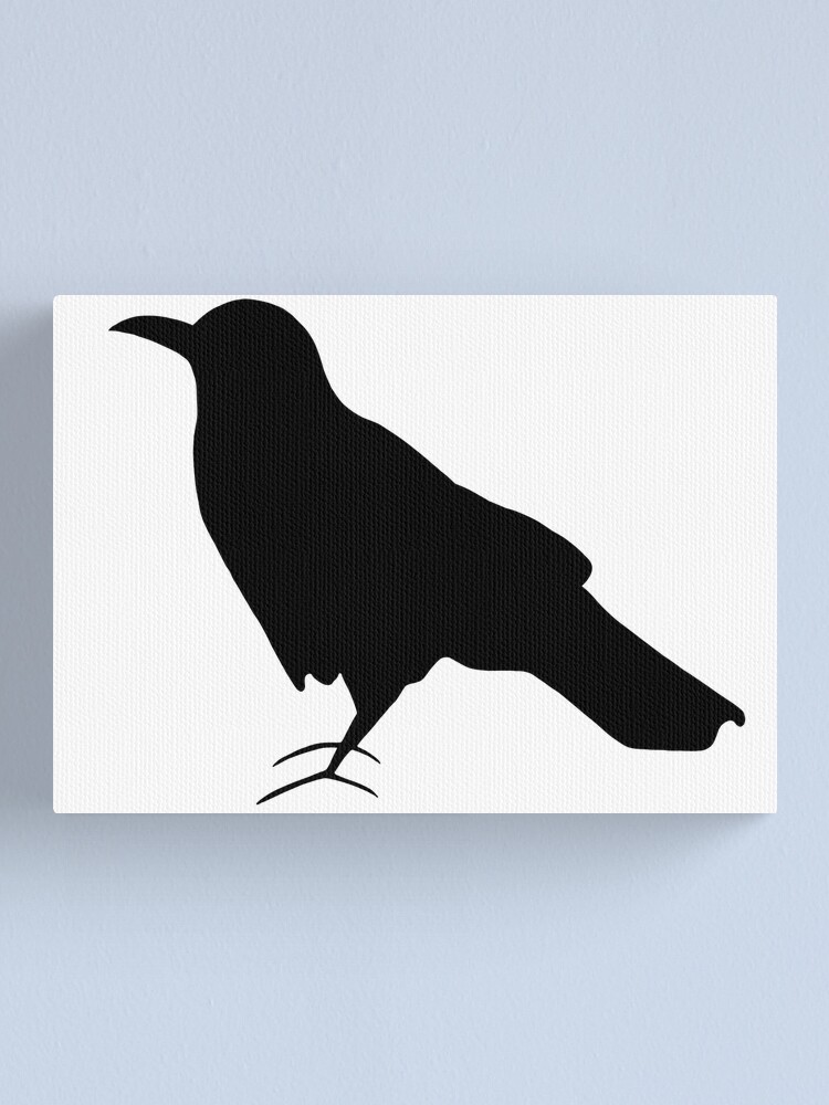 Thumbnail 1 of 3, Canvas Print, Crow side profile  designed and sold by RumbleJacque.