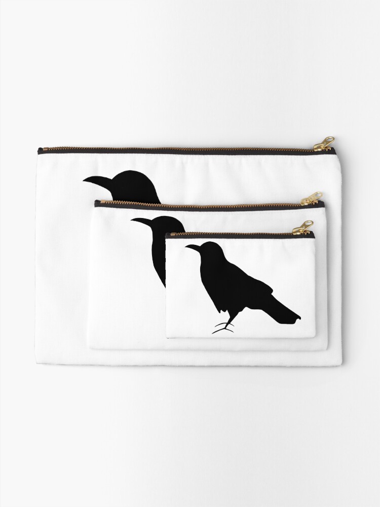 Thumbnail 2 of 4, Zipper Pouch, Crow side profile designed and sold by RumbleJacque.