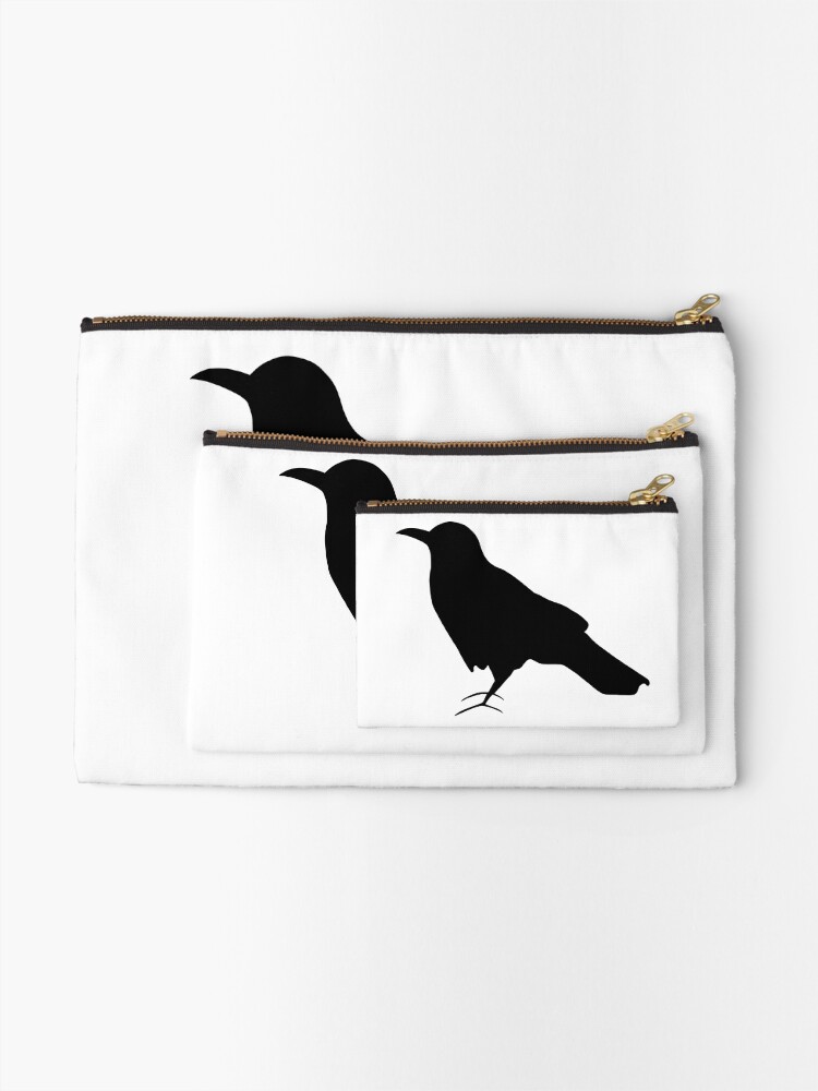 Thumbnail 2 of 4, Zipper Pouch, Crow side profile designed and sold by RumbleJacque.