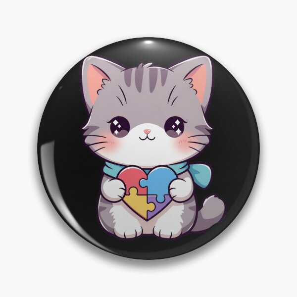 Item preview, Cat Autism Awareness Puzzle Heart Neurodiversity Support designed and sold by GrumpySableye.