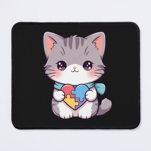 Item preview, Cat Autism Awareness Puzzle Heart Neurodiversity Support designed and sold by GrumpySableye.