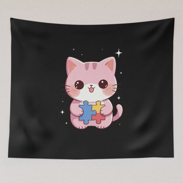 Item preview, Autism Acceptance Cat Puzzle Piece Neurodiversity Support designed and sold by GrumpySableye.