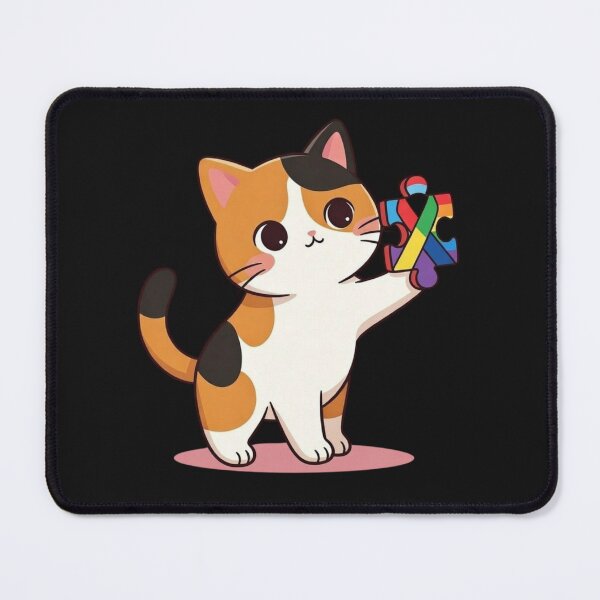 Item preview, Calico Cat Autism Awareness Puzzle Piece Neurodiversity Support designed and sold by GrumpySableye.