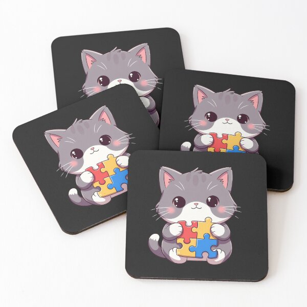 Item preview, Cat Puzzle Piece Autism Awareness Support Neurodiversity designed and sold by GrumpySableye.
