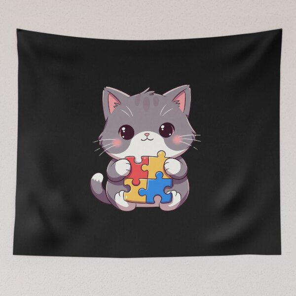 Item preview, Cat Puzzle Piece Autism Awareness Support Neurodiversity designed and sold by GrumpySableye.