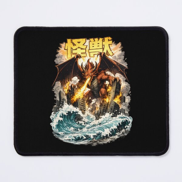 Item preview, Giant Kaiju Dragon City Destroyer Great Wave Japanese Monster designed and sold by DrawHandArt.