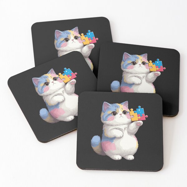 Item preview, Autism Awareness Cat Puzzle Pieces Neurodiversity Support designed and sold by GrumpySableye.