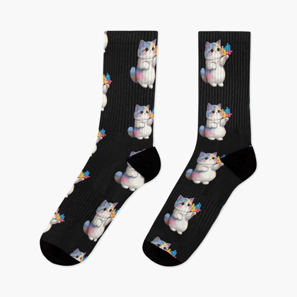 Item preview, Autism Awareness Cat Puzzle Pieces Neurodiversity Support designed and sold by GrumpySableye.