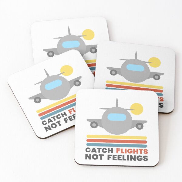 Item preview, Catch Flights Not Feelings - Funny Retro Sunset Airplane Travel Humor designed and sold by Shape Snip Studio.