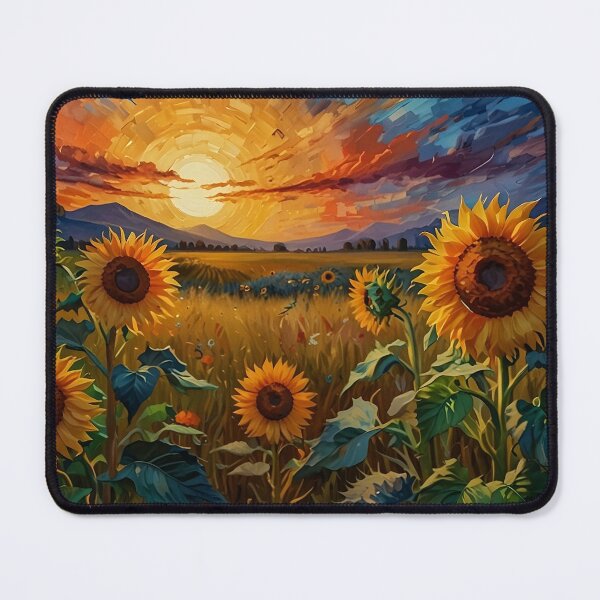 Item preview, Van Gogh Inspired Sunflower Meadow Landscape designed and sold by Glitchart66.