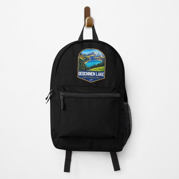 Item preview, Oeschinen Lake in Switzerland, Retro Travel Art Emblem designed and sold by MaateoDesign.