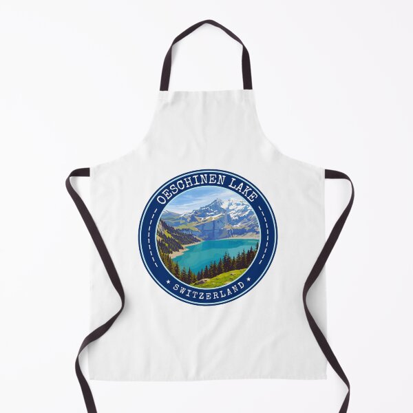 Item preview, Oeschinen Lake in Switzerland, Vintage Travel Art Circle Emblem designed and sold by MaateoDesign.
