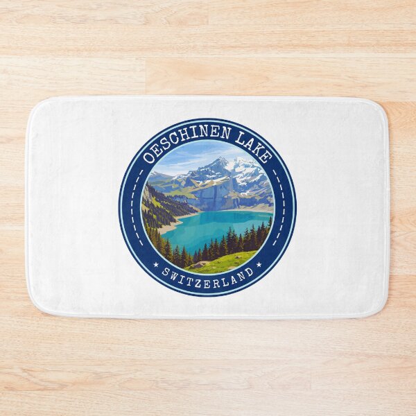 Item preview, Oeschinen Lake in Switzerland, Vintage Travel Art Circle Emblem designed and sold by MaateoDesign.
