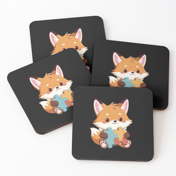 Item preview, Cute Fox Puzzle Autism Awareness Animal Lover designed and sold by GrumpySableye.