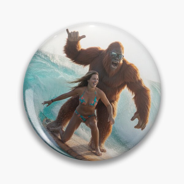 Item preview, Bigfoot Surfing with a Beach Buddy – Epic Wave Ride designed and sold by LintonGriffin.