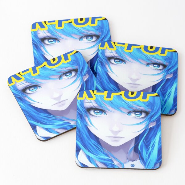 Item preview, K-Pop Inspired Anime Girl Portrait | Pastel Neon Aesthetic Art designed and sold by VG FASHION DESIGNS.