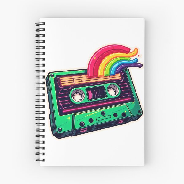Item preview, Neon Retro Cassette with Rainbow designed and sold by Alquimia Lunar.