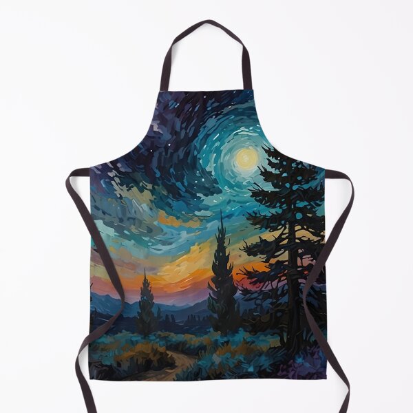 Item preview, Van Gogh Style Cypress Trees at Twilight Night designed and sold by Glitchart66.