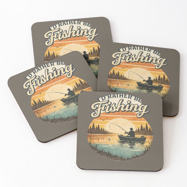 Item preview, I’d Rather Be Fishing Vintage Sunset Fisherman Silhouette Design designed and sold by PrintHorizonD.