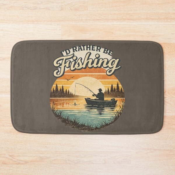 Item preview, I’d Rather Be Fishing Vintage Sunset Fisherman Silhouette Design designed and sold by PrintHorizonD.