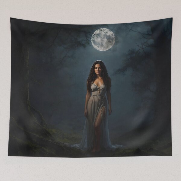 Item preview, Moonlit Enchantress – Dark Fantasy Forest Portrait designed and sold by ShadeScapeArt.