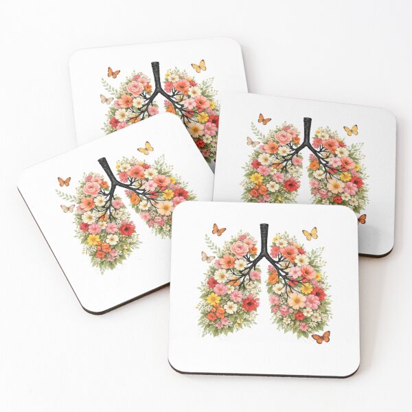 Item preview, Lungs Made of Flowers Botanical Art Breathing Beauty designed and sold by Pawsome Quotes.