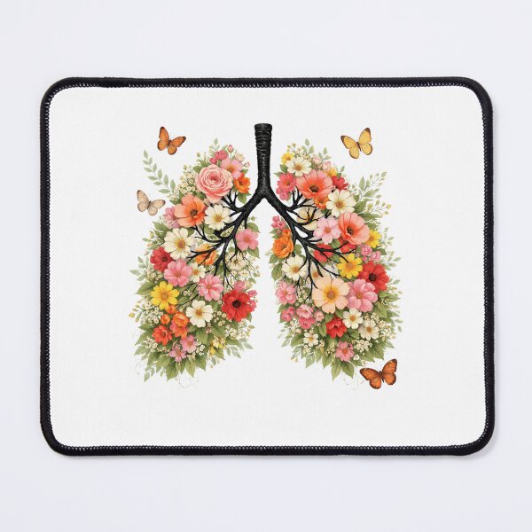 Item preview, Lungs Made of Flowers Botanical Art Breathing Beauty designed and sold by Pawsome Quotes.
