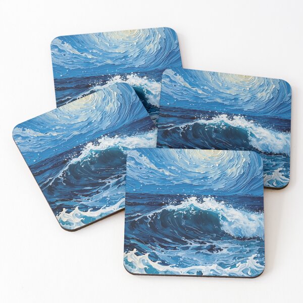 Item preview, Van Gogh Style Ocean Wave Landscape designed and sold by Glitchart66.