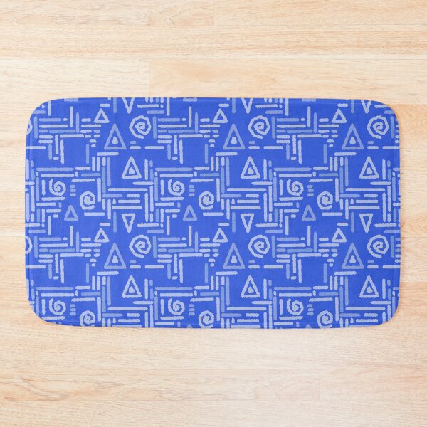 Item preview, Blue solid geometric ethnic pattern designed and sold by fuzzyfox.