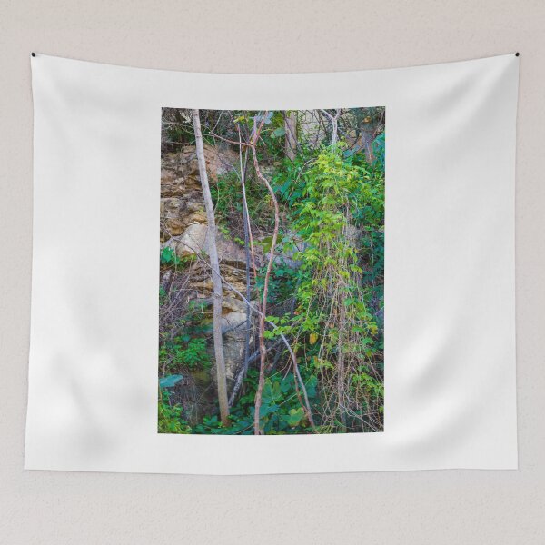 Item preview, Overgrown Garden Wall With Vines, Branches, and Rough Stone Texture designed and sold by Nmallia.