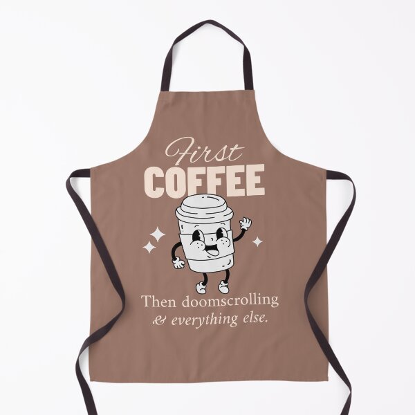 Item preview, First Coffee, Then Doomscrolling and Everything Else anxiety humor designed and sold by The Sporty Nerd.