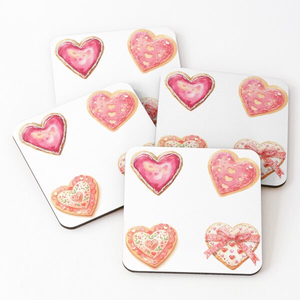 Item preview, mini Cute heart sugar cookies sticker pack designed and sold by MendaciousMina.