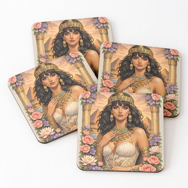 Item preview, Sophisticated Art Nouveau Cleopatra Light Academia Heritage Print designed and sold by BorgSpareParts.