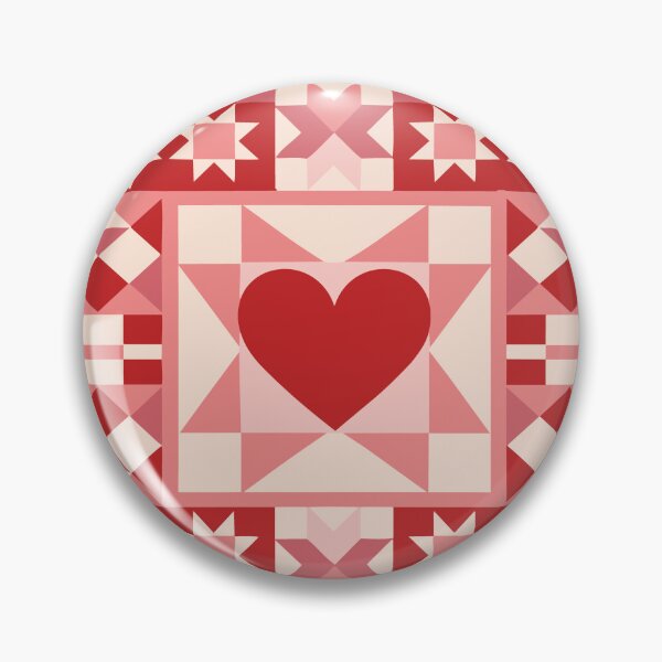 Item preview, Heart Quilt Block – Geometric Patchwork Valentine Pattern designed and sold by Loving Nature Gifts.