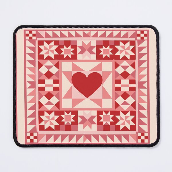 Item preview, Heart Quilt Block – Geometric Patchwork Valentine Pattern designed and sold by Loving Nature Gifts.