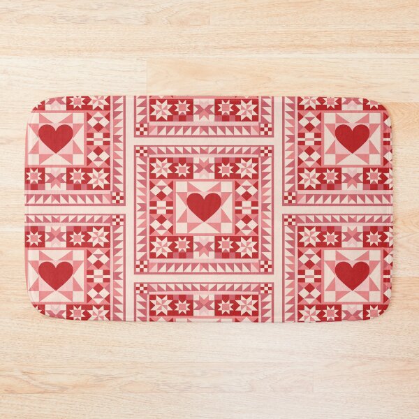 Item preview, Heart Quilt Block – Geometric Patchwork Valentine Pattern designed and sold by Loving Nature Gifts.