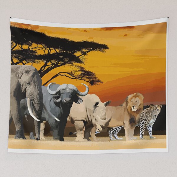 Item preview, The Big 5 of wildlife in Africa designed and sold by KAUKUDESIGNS.