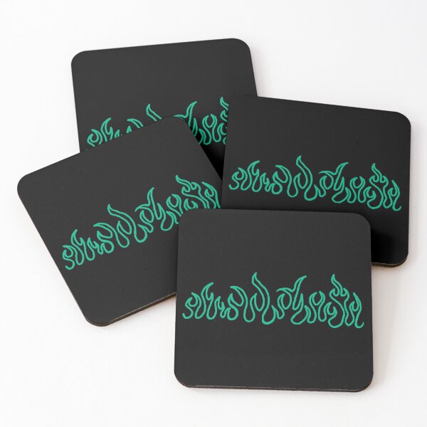 Item preview, Teal Fire Flames Blaze Outline designed and sold by CamilasPrints.