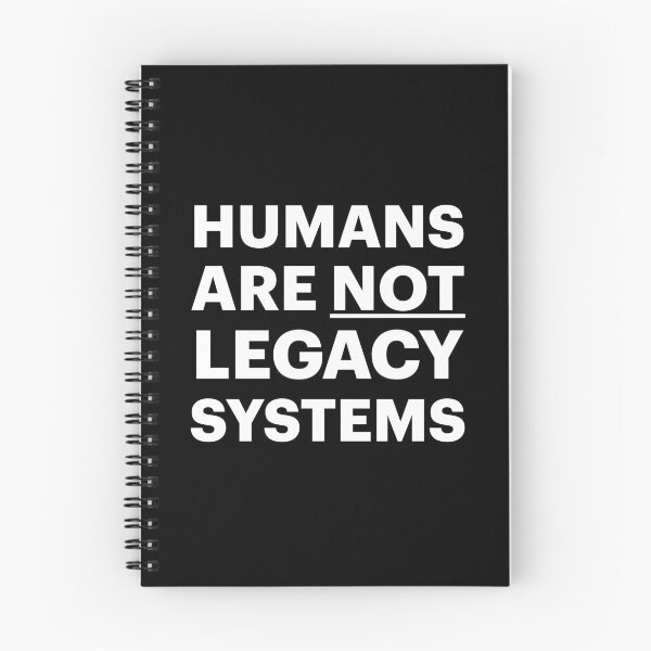 Item preview, Humans are NOT legacy systems | Anti AI (White Text) designed and sold by STUDIO-72.