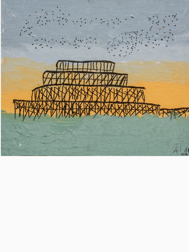 Murmerations over Brighton's West Pier at Sunset by Aidas-art