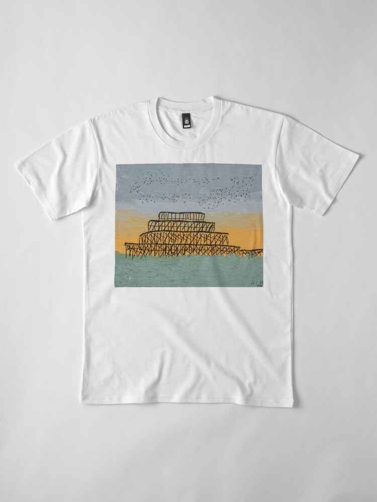 Alternate view of Murmerations over Brighton's West Pier at Sunset Premium T-Shirt