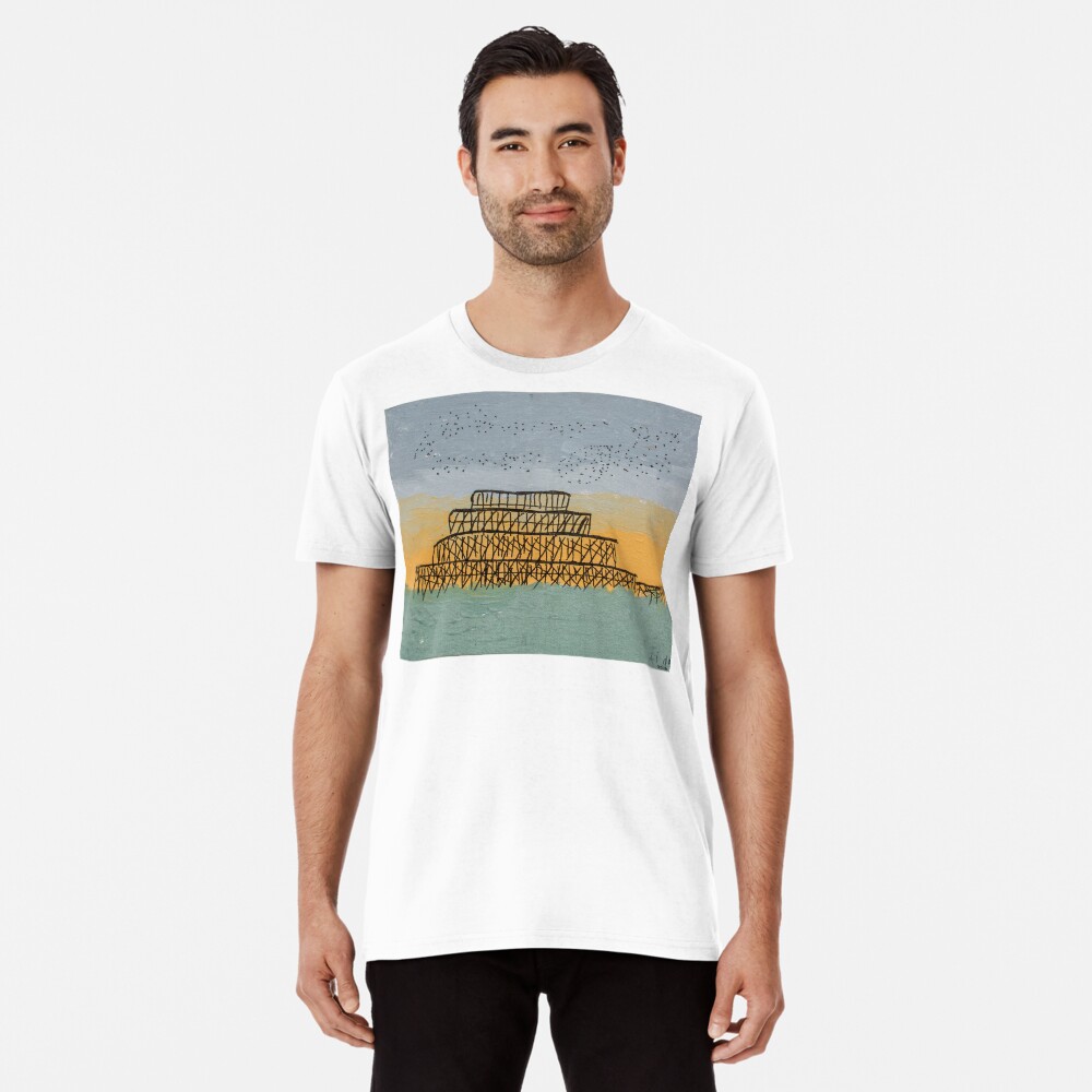 Murmerations over Brighton's West Pier at Sunset Premium T-Shirt